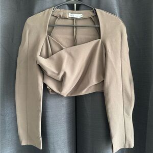 Zara Brown wrap Top